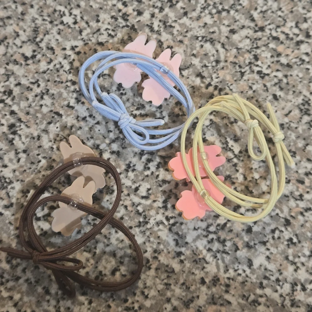 🍒🍒 Cute Bunny Labubu Charm Hair Ties Set